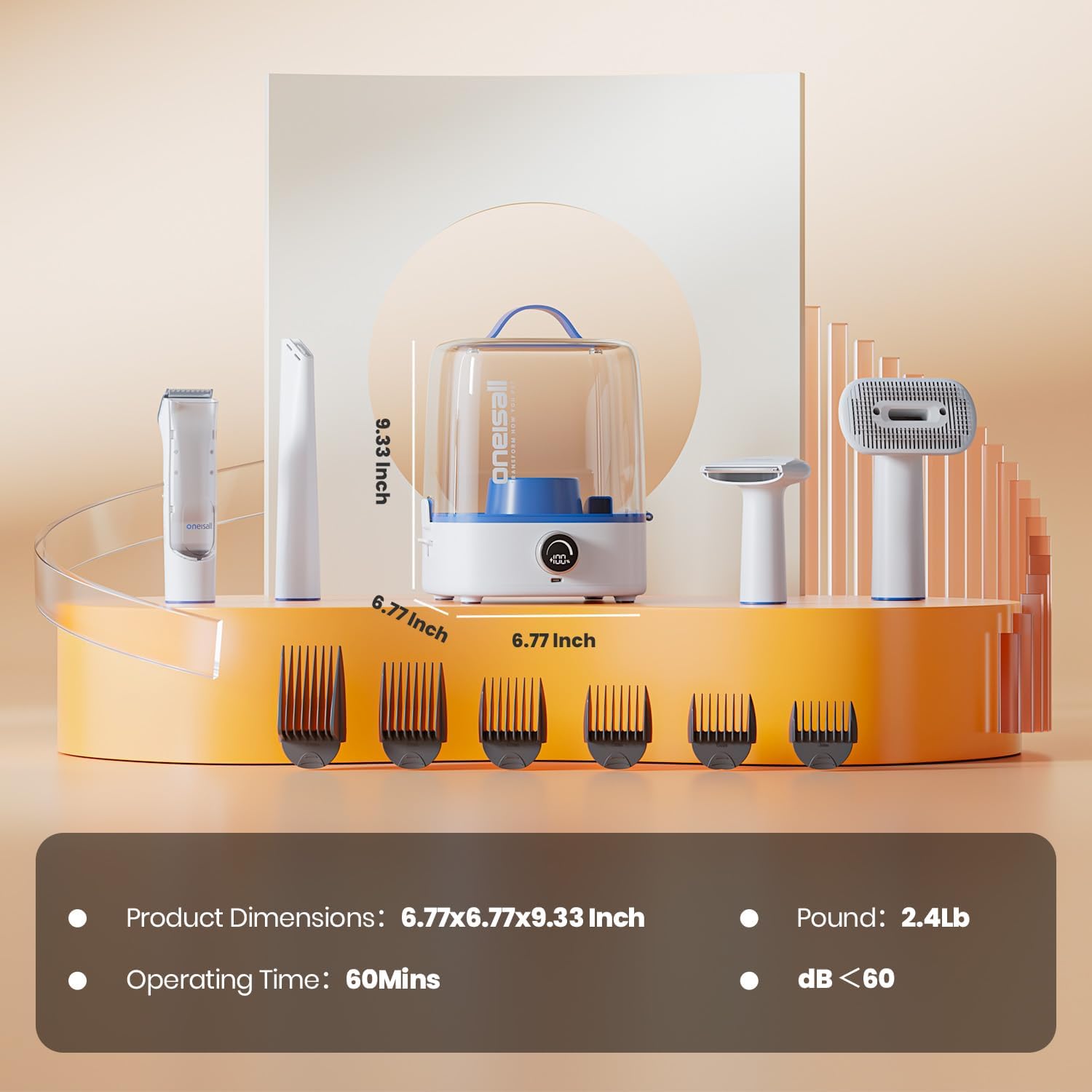 oneisall Cordless Dog Grooming Vacuum Kit, Dog Grooming Kit with 5100mAh & 11-in-1 Pet Tools, 3L Dust Cup, Low Noise for Shedding & Grooming and Suitable for Home/Car Cleaning,Comfy L1 - Image 7