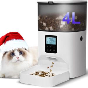Automatic Cat Feeder, 4L Cat Food D...