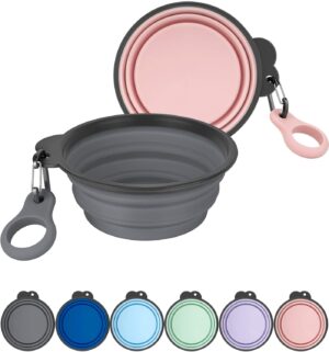 Aonkey Collapsible Dog Bowls with B...