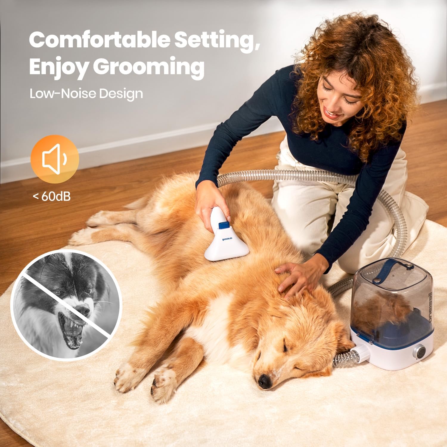 oneisall Cordless Dog Grooming Vacuum Kit, Dog Grooming Kit with 5100mAh & 11-in-1 Pet Tools, 3L Dust Cup, Low Noise for Shedding & Grooming and Suitable for Home/Car Cleaning,Comfy L1 - Image 5