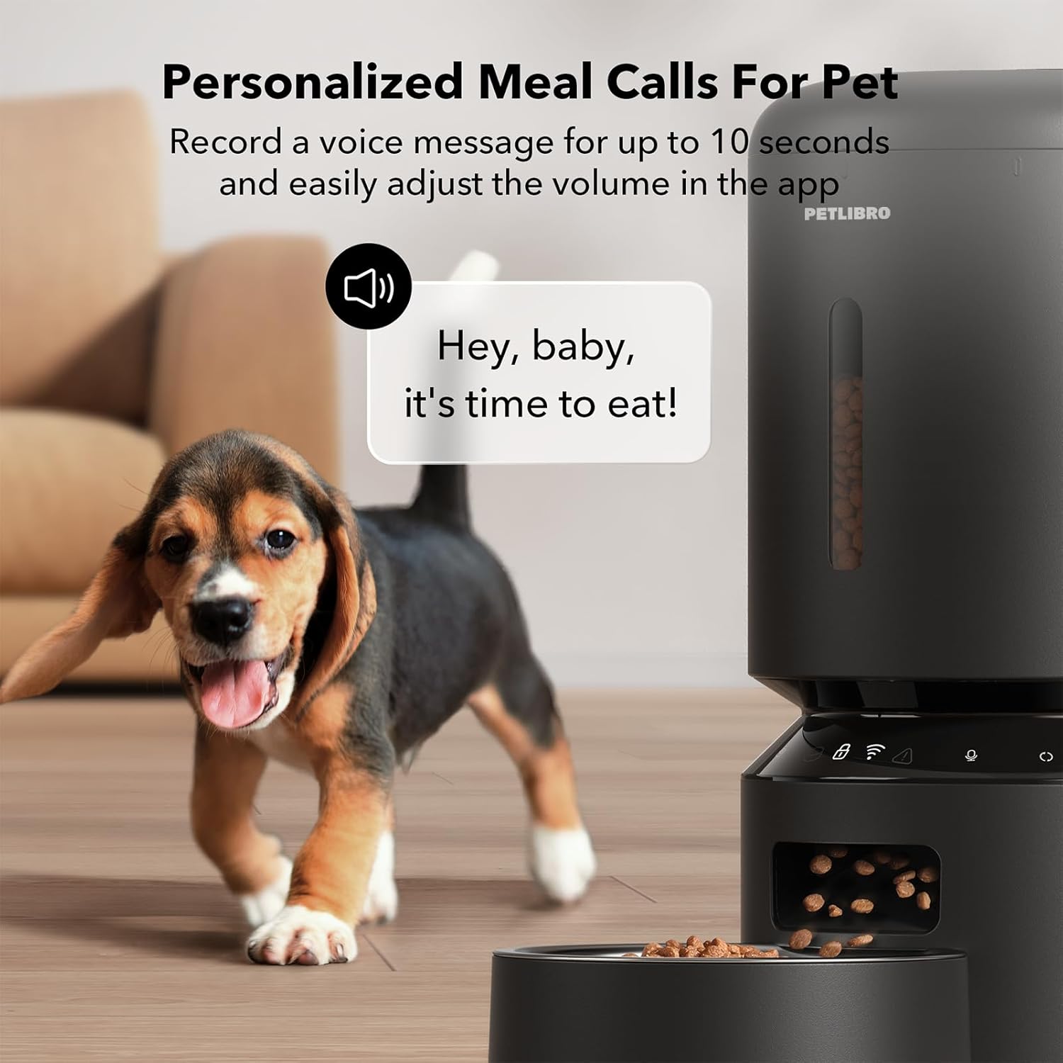 PETLIBRO Automatic Cat Feeder, 5G WiFi Automatic Dog Food Dispenser with Freshness Preservation, 5L Timed Pet Feeder with Low Food Sensor, Up to 10 Meals Per Day, Granary Black - Image 5