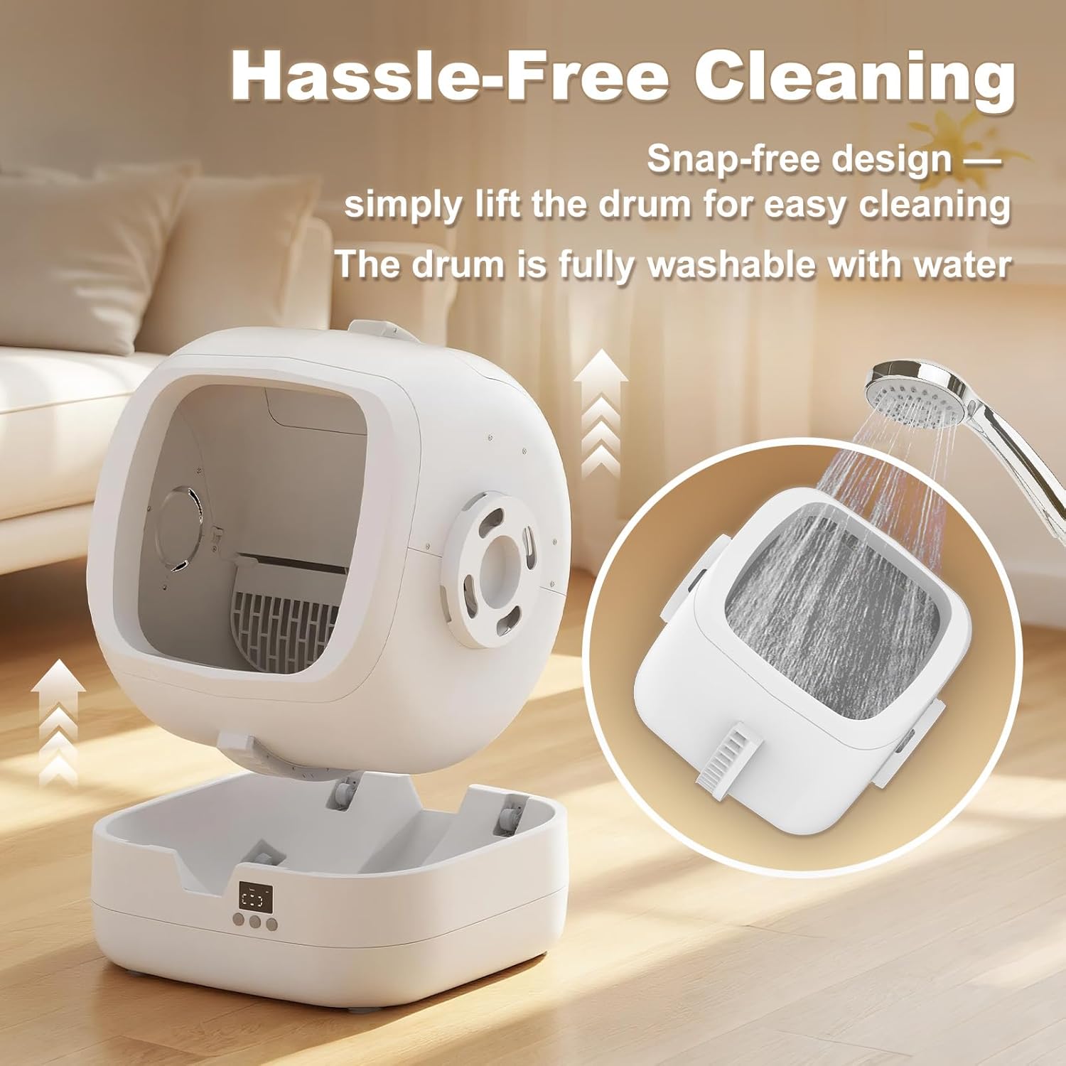 Automatic Cat Litter Box Self Cleaning - APP Control and Weight Monitoring - Ultra-Quiet, Suitable for Medium Cats and Kittens, Safe Anti-Pinch Litter Box (Assembly Required) - White - Image 5