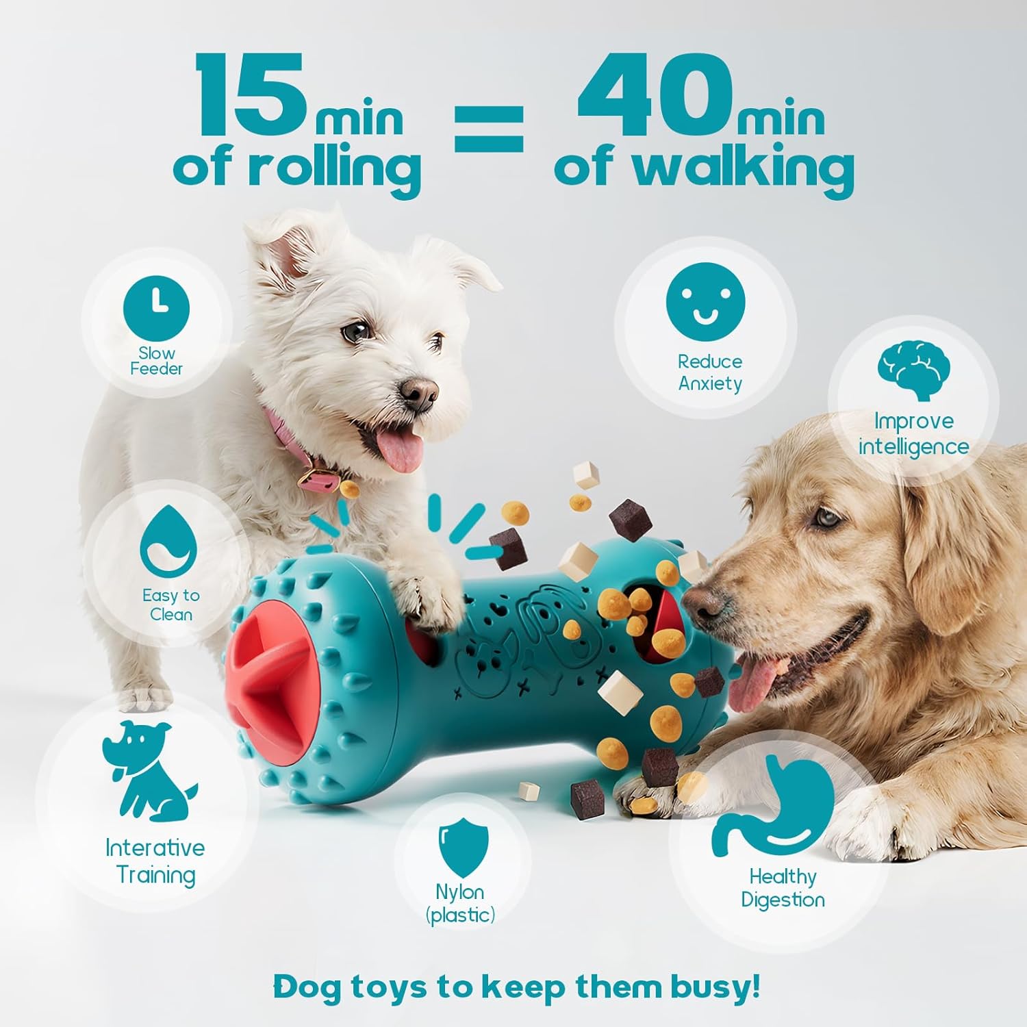 knitly Interactive Dog Toys, Adjustable Treat Dispensing Toy to Keep Them Busy, Dog Enrichment for Brain Stimulation & Cognitive for Puppy Puzzle to Reduce Boredom - Ideal Gift for Cats and Dogs - Image 2