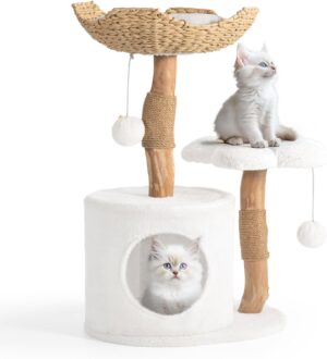 Modern Cat Tree, Wood Cat Tree Towe...