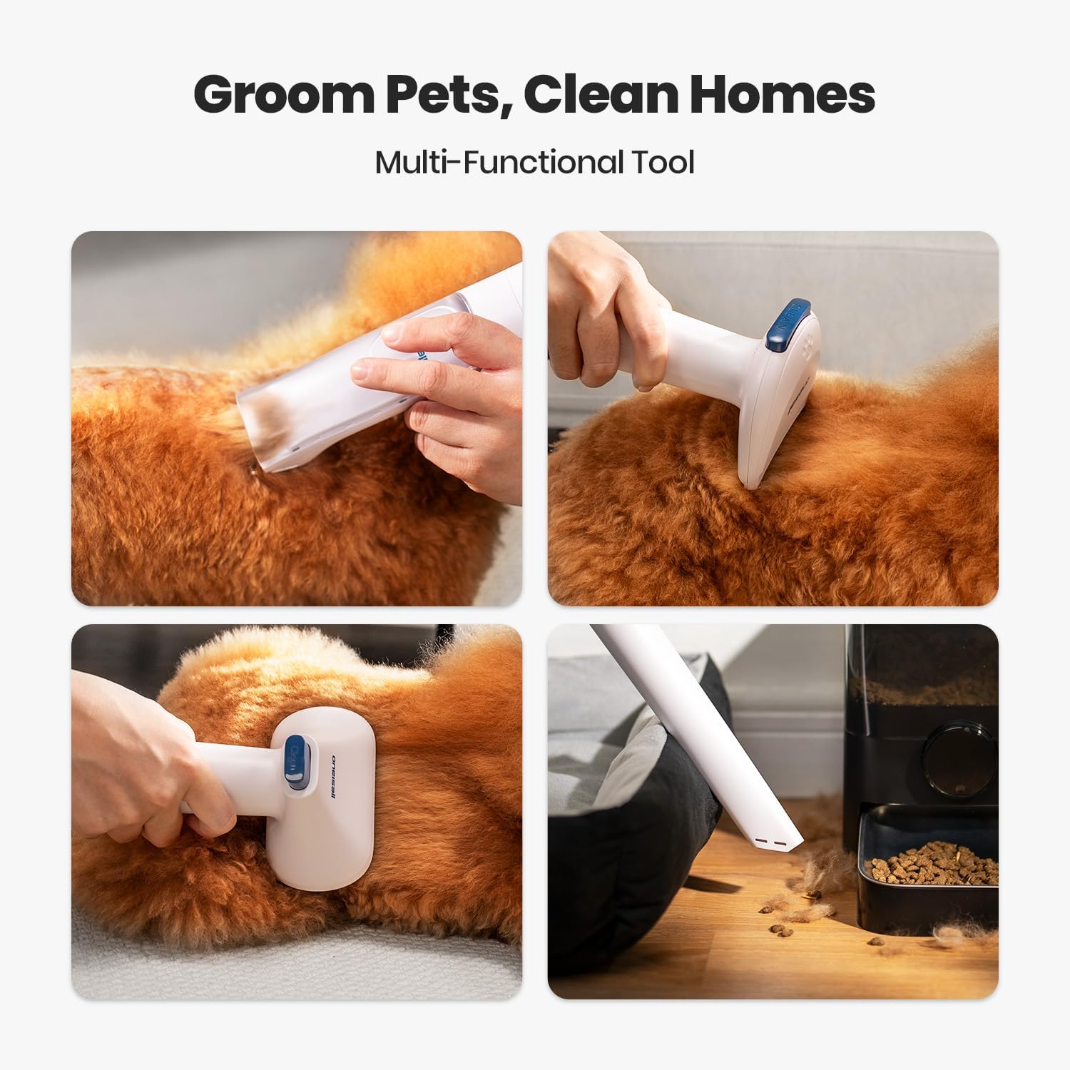 oneisall Cordless Dog Grooming Vacuum Kit, Dog Grooming Kit with 5100mAh & 11-in-1 Pet Tools, 3L Dust Cup, Low Noise for Shedding & Grooming and Suitable for Home/Car Cleaning,Comfy L1 - Image 2