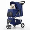 MoNiBloom 3 Wheels Pet Stroller, Fo...