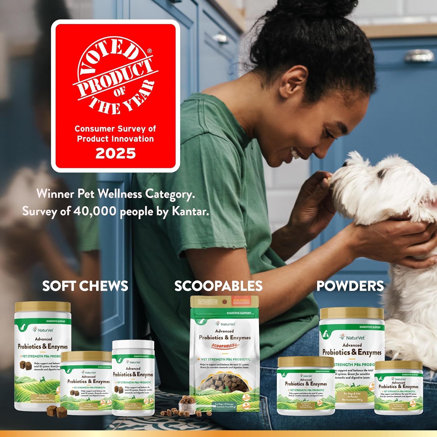 NaturVet – Advanced Probiotics & Enzymes - Plus Vet Strength PB6 Probiotic | Supports and Balances Pets with Sensitive Stomachs & Digestive Issues | for Dogs & Cats (1 lb) - Image 3