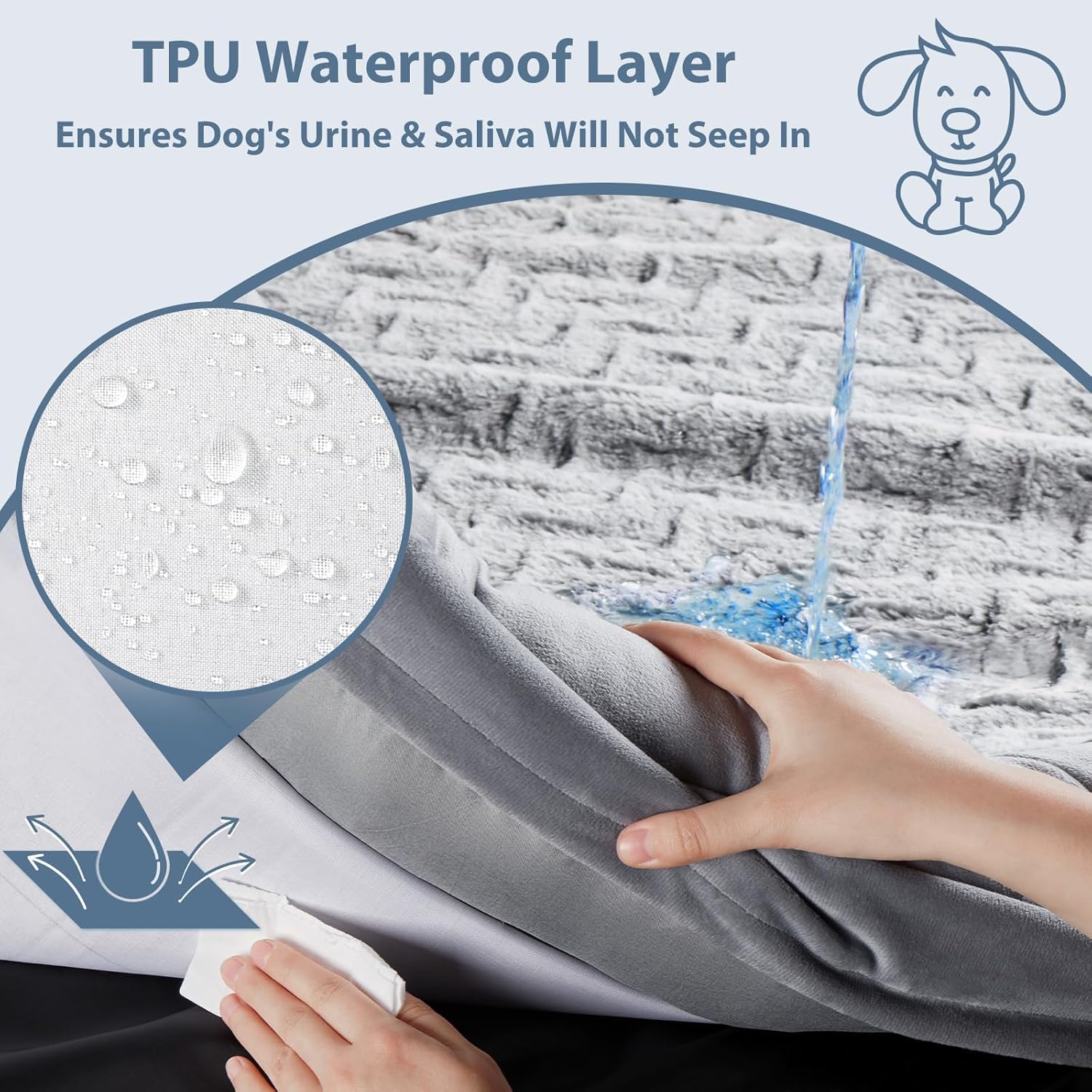 WNPETHOME XL Extra Large Dog Bed, Washable Dog Couch with Removable Waterproof Cover, Orthopedic Large Pet Sofa Bed with Bolster Sides for Sleeping - Image 7