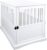 Casual Home Wooden Large Pet Crate, End Table, White 36.50″ x 24.00″ x 29.25″