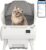 Automatic Cat Litter Box Self Cleaning – App Control, Open-Design, Smart Health Monitor, Suitable for Medium Cats and Kittens, Anti-Pinch Safety, Quiet Operation, A Trusted Companion for Life – White