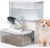 Wireless Cat Water Fountain No Filters, Wastewater Separation, FEELNEEDY Stainless Steel Bowl, 3.5L Pet Water Fountain for Cats & Dogs Dispenser, White