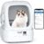 Automatic Cat Litter Box Self Cleaning – APP Control and Weight Monitoring – Ultra-Quiet, Suitable for Medium Cats and Kittens, Safe Anti-Pinch Litter Box (Assembly Required) – White