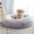 WESTERN HOME WH Calming Soft Round Dog & Cat Bed, Anti-Anxiety Donut Cuddler Warming Cozy Fluffy Faux Fur Plush Cushion Bed for Small Medium Dogs and Cats (20″/24″/27″/30″), Light Grey
